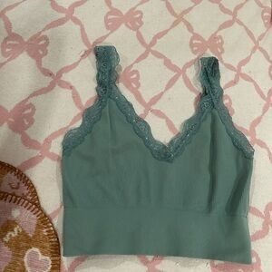 Bozzolo Lace Trim Bandeau - Teal